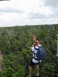 Me on a zipline in Cancun.