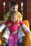 Braeden and Makayla on slide