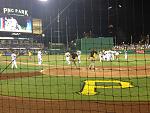 Second row behind home plate...